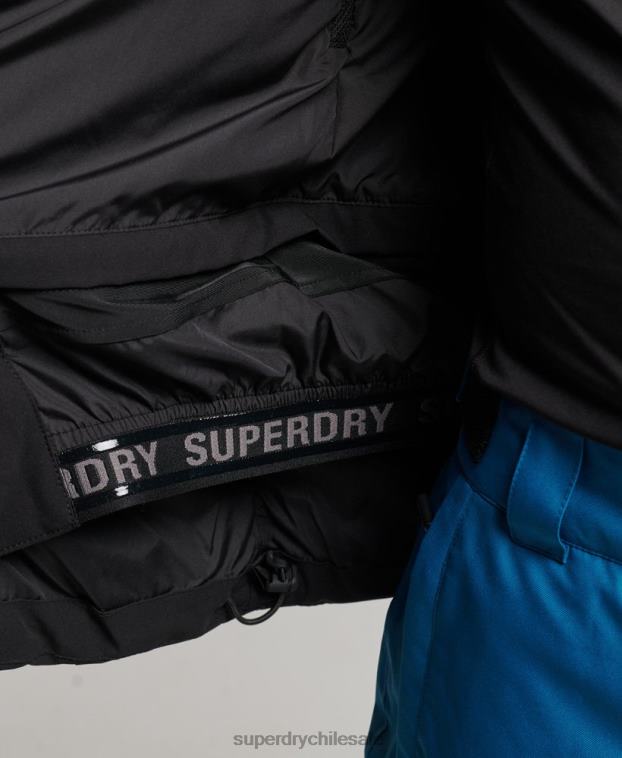 hombres Superdry negro chaqueta acolchada ski radar pro 2R68Z1066