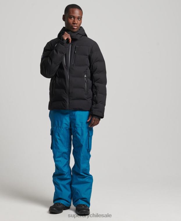 hombres Superdry negro chaqueta acolchada ski radar pro 2R68Z1066