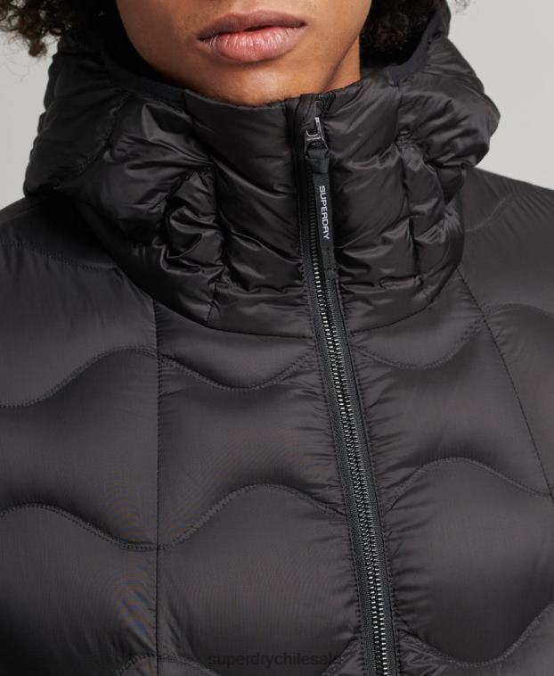 hombres Superdry negro chaqueta acolchada xpd 2R68Z4778