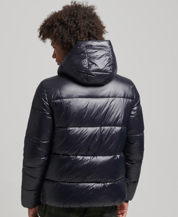 hombres Superdry negro chaqueta alpina con capucha de montaña 2R68Z986