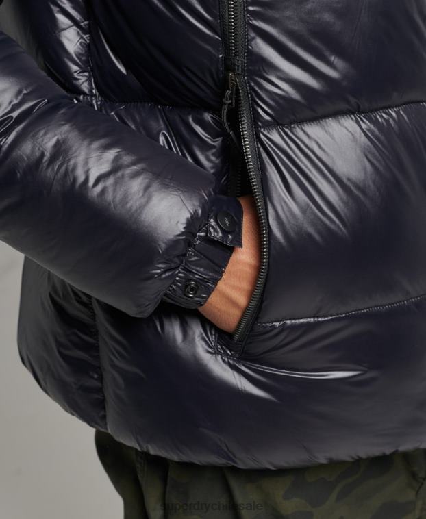 hombres Superdry negro chaqueta alpina con capucha de montaña 2R68Z986