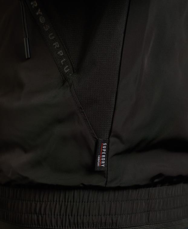 hombres Superdry negro chaqueta bomber de peso mosca de excedente de mercancías 2R68Z1196