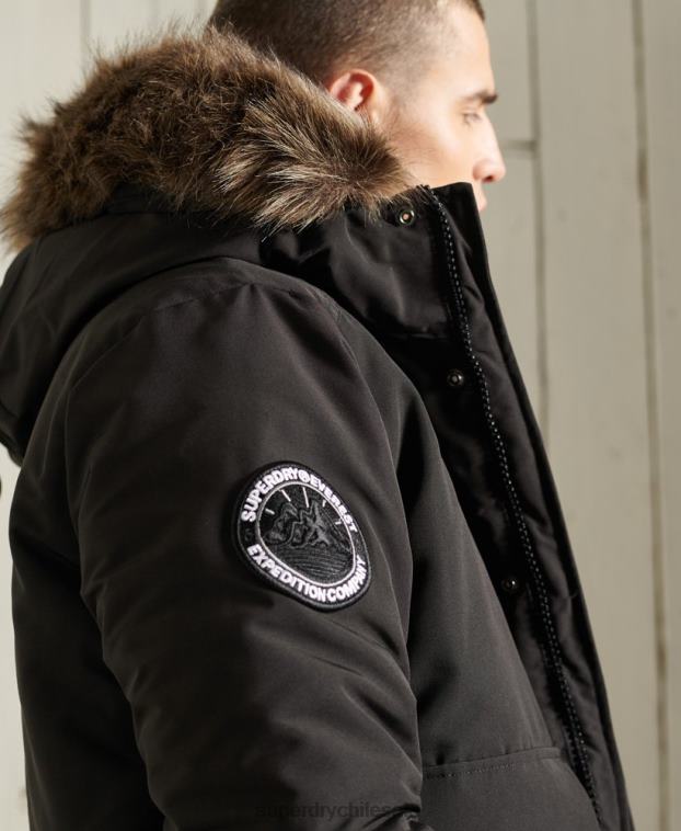 hombres Superdry negro chaqueta bomber everest 2R68Z1120