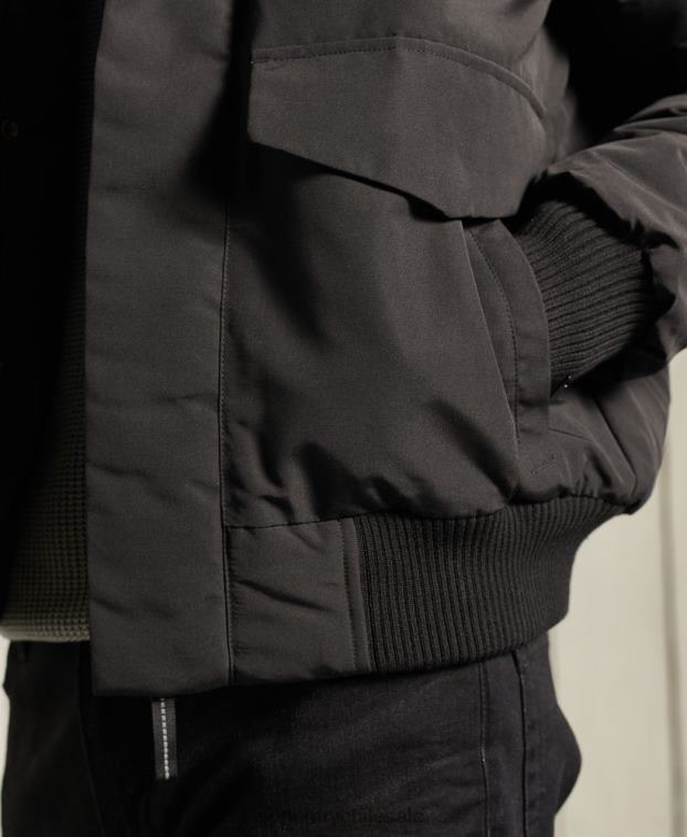 hombres Superdry negro chaqueta bomber everest 2R68Z1120