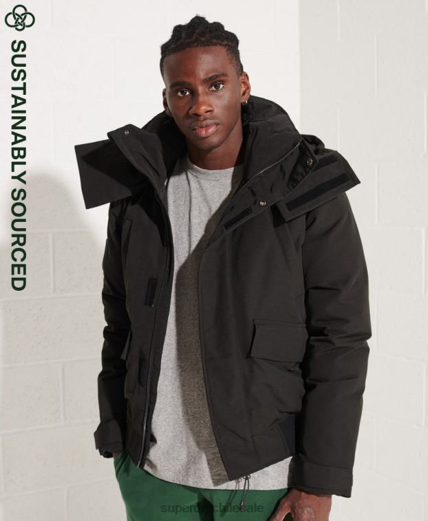 hombres Superdry negro chaqueta bomber everest 2R68Z4653