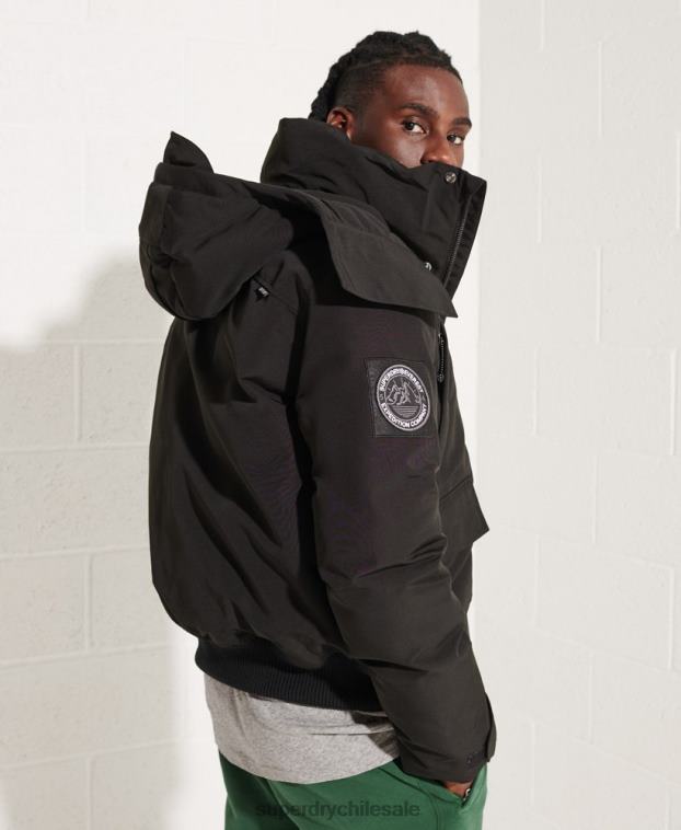 hombres Superdry negro chaqueta bomber everest 2R68Z4653