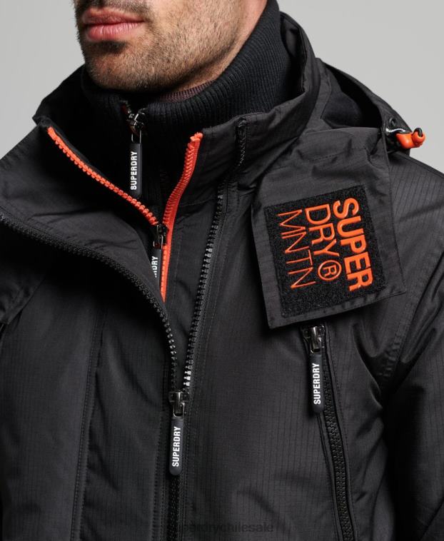 hombres Superdry negro chaqueta cortavientos mountain sd 2R68Z1160