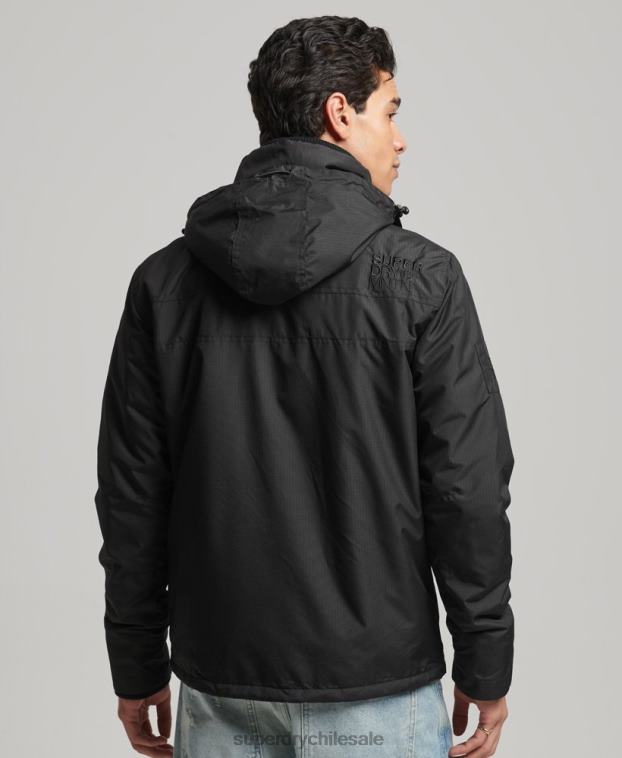 hombres Superdry negro chaqueta cortavientos mountain sd 2R68Z924
