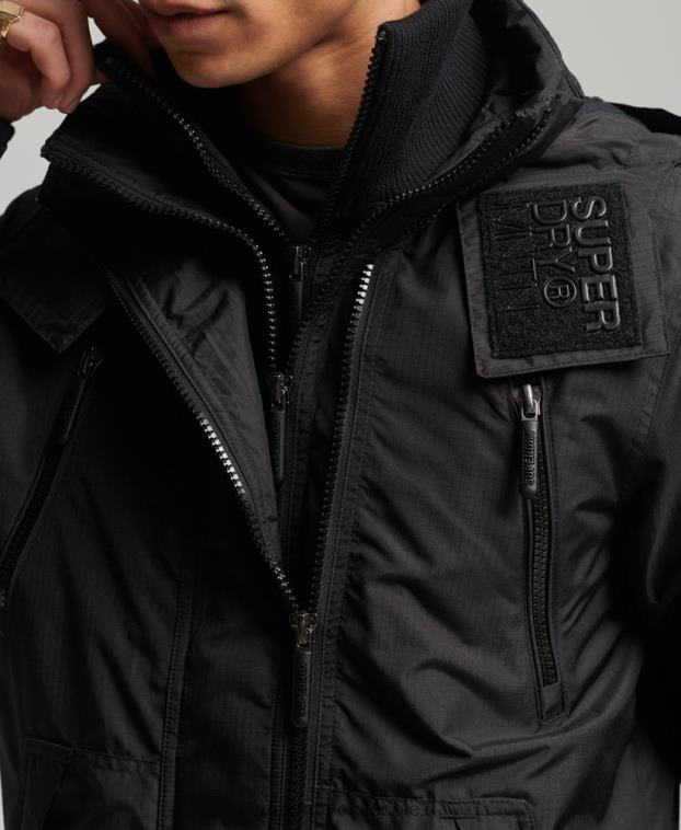 hombres Superdry negro chaqueta cortavientos mountain sd 2R68Z924