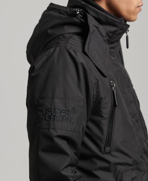 hombres Superdry negro chaqueta cortavientos mountain sd 2R68Z924