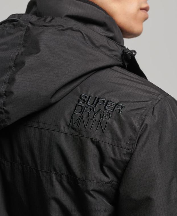 hombres Superdry negro chaqueta cortavientos mountain sd 2R68Z924