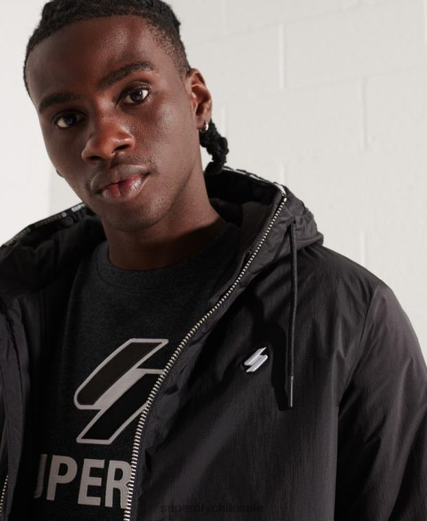 hombres Superdry negro chaqueta cortavientos touchline sd 2R68Z1151