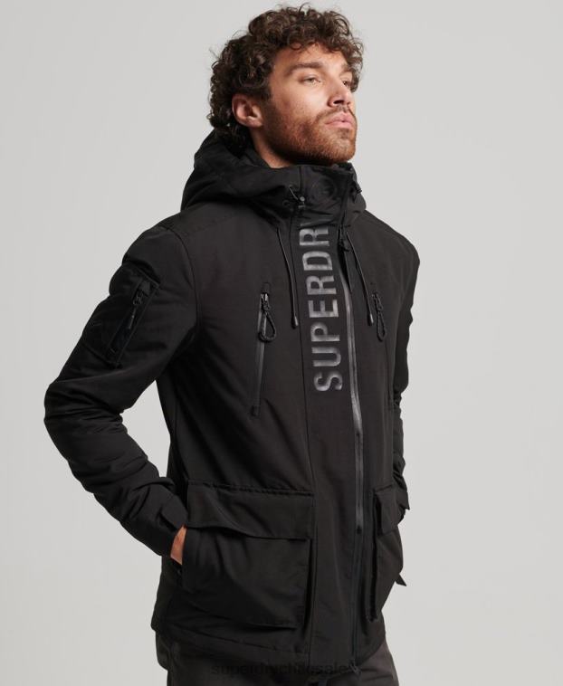 hombres Superdry negro chaqueta cortavientos ultimate sd 2R68Z1119