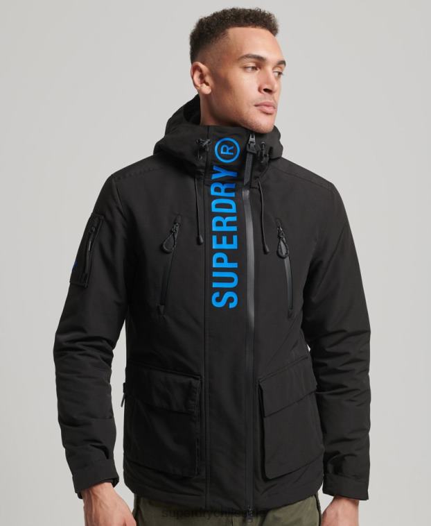 hombres Superdry negro chaqueta cortavientos ultimate sd 2R68Z922