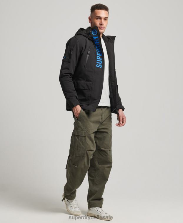 hombres Superdry negro chaqueta cortavientos ultimate sd 2R68Z922