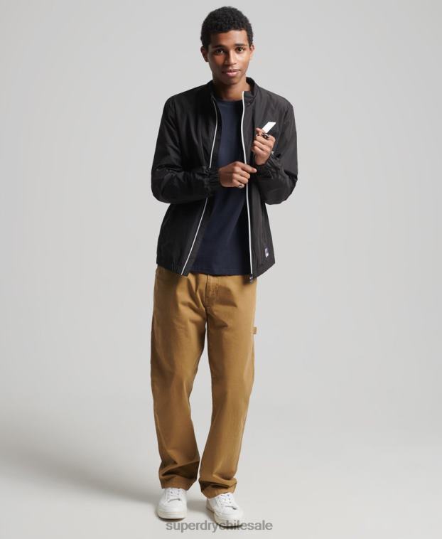 hombres Superdry negro chaqueta de chándal 2R68Z1172