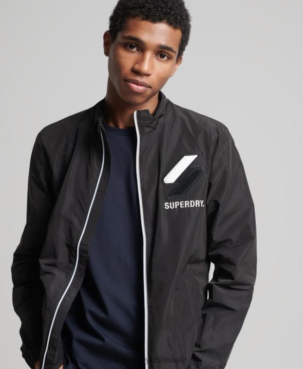 hombres Superdry negro chaqueta de chándal 2R68Z1172