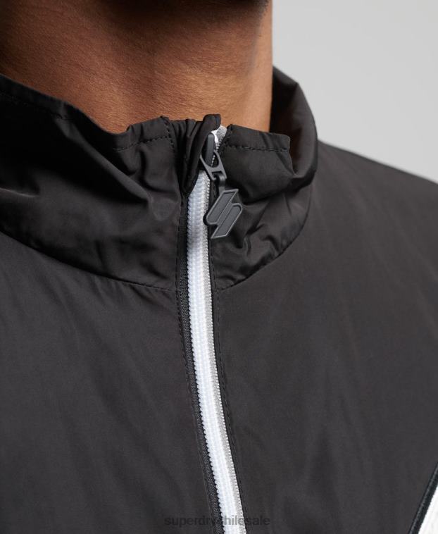 hombres Superdry negro chaqueta de chándal 2R68Z1172