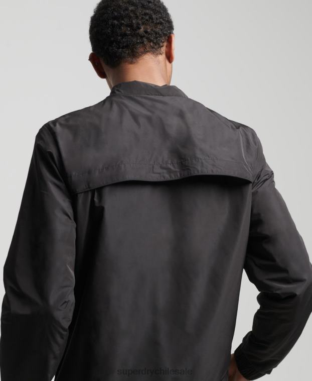 hombres Superdry negro chaqueta de chándal 2R68Z1172