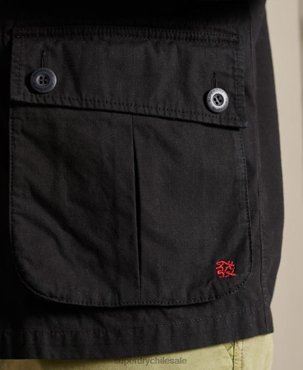 hombres Superdry negro chaqueta de combate tropical año nuevo chino 2R68Z4484