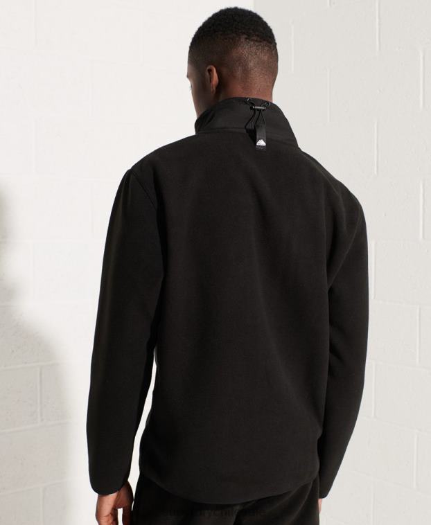 hombres Superdry negro chaqueta de deporte de montaña con media cremallera 2R68Z5132