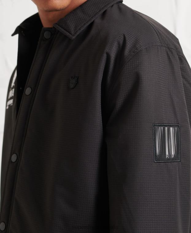 hombres Superdry negro chaqueta de entrenador de la oposición 2R68Z1189