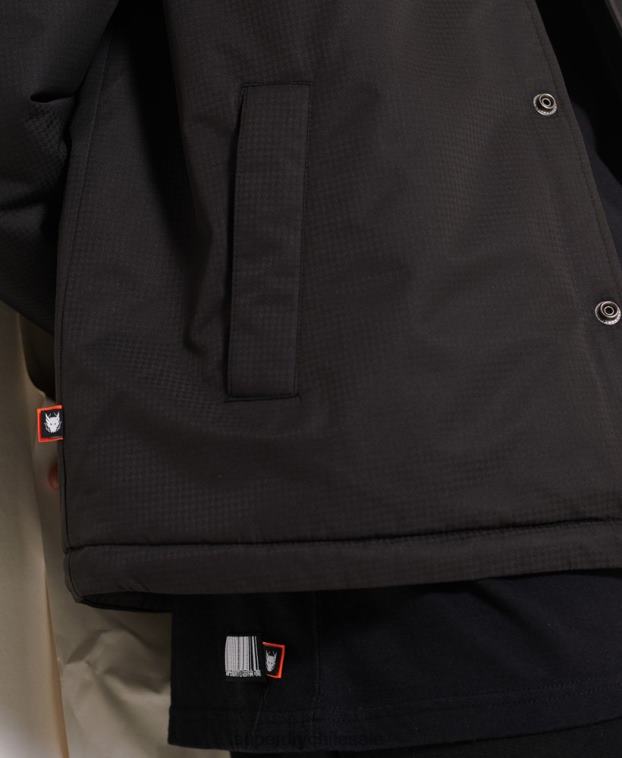 hombres Superdry negro chaqueta de entrenador de la oposición 2R68Z1189