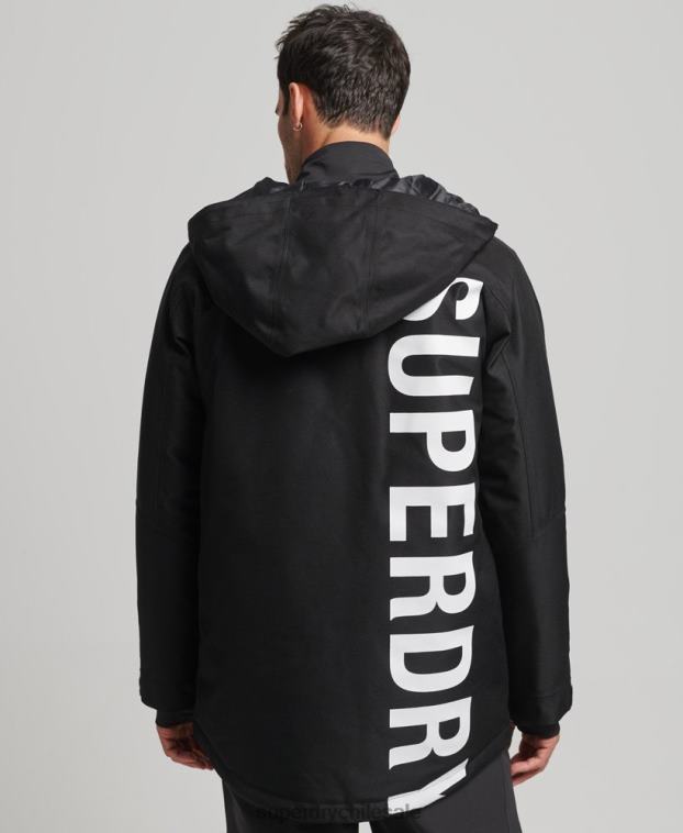 hombres Superdry negro chaqueta de freeride 2R68Z981
