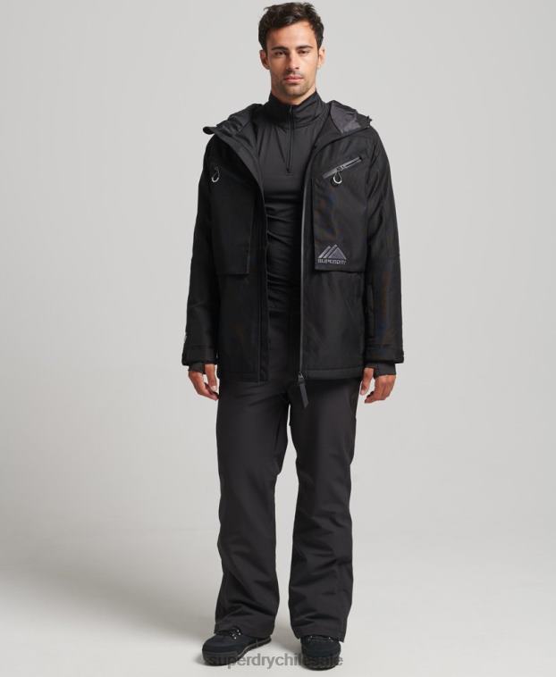 hombres Superdry negro chaqueta de freeride 2R68Z981