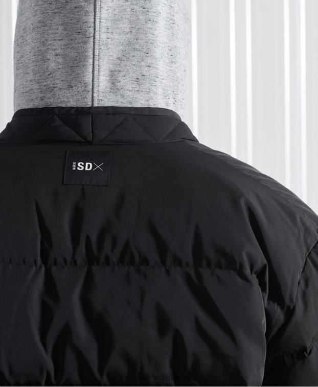 hombres Superdry negro chaqueta de plumón sdx 2 en 1 de edición limitada 2R68Z4670