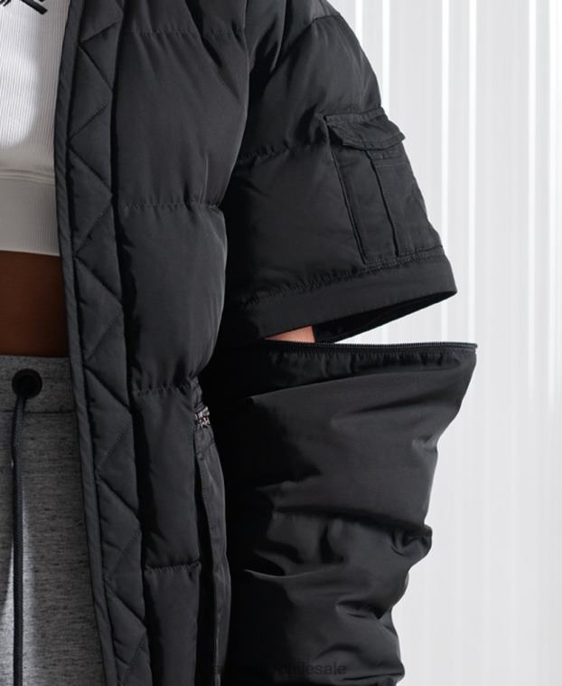 hombres Superdry negro chaqueta de plumón sdx 2 en 1 de edición limitada 2R68Z4670