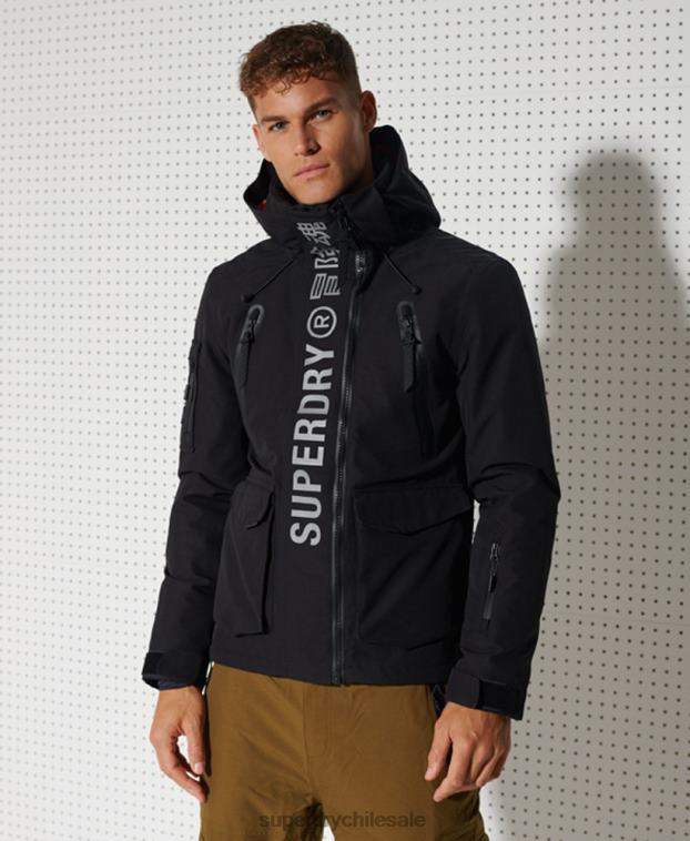 hombres Superdry negro chaqueta de rescate de montaña definitiva 2R68Z1400