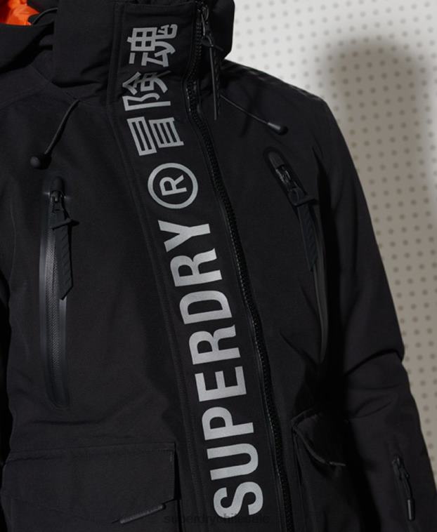 hombres Superdry negro chaqueta de rescate de montaña definitiva 2R68Z1400