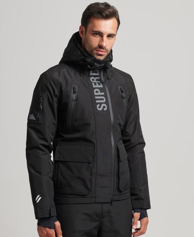 hombres Superdry negro chaqueta de rescate definitiva 2R68Z6403