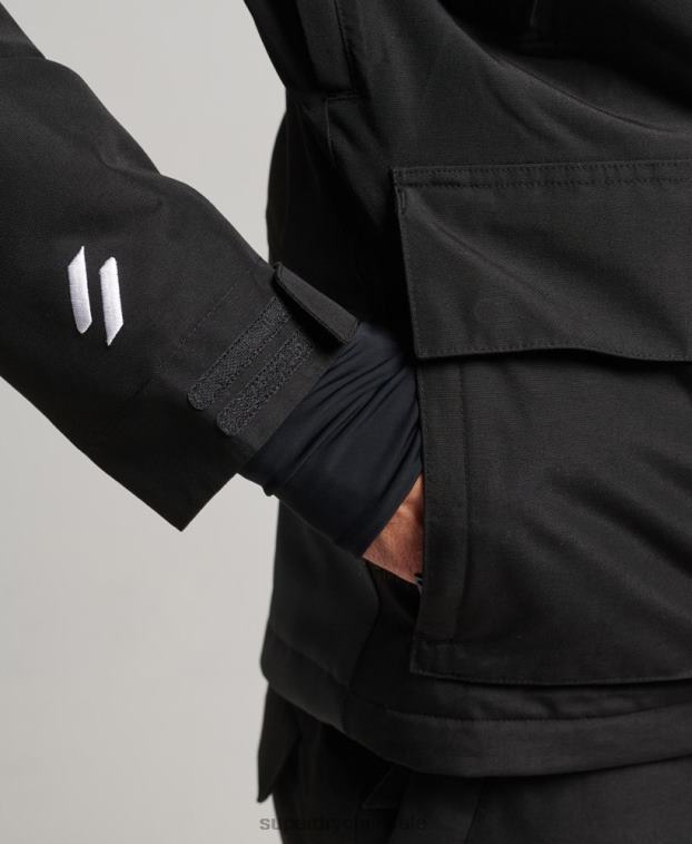 hombres Superdry negro chaqueta de rescate definitiva 2R68Z6403