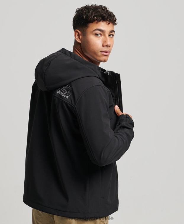 hombres Superdry negro chaqueta de senderismo 2R68Z910