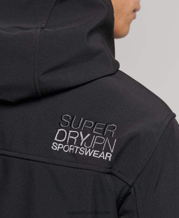 hombres Superdry negro chaqueta de senderismo 2R68Z910