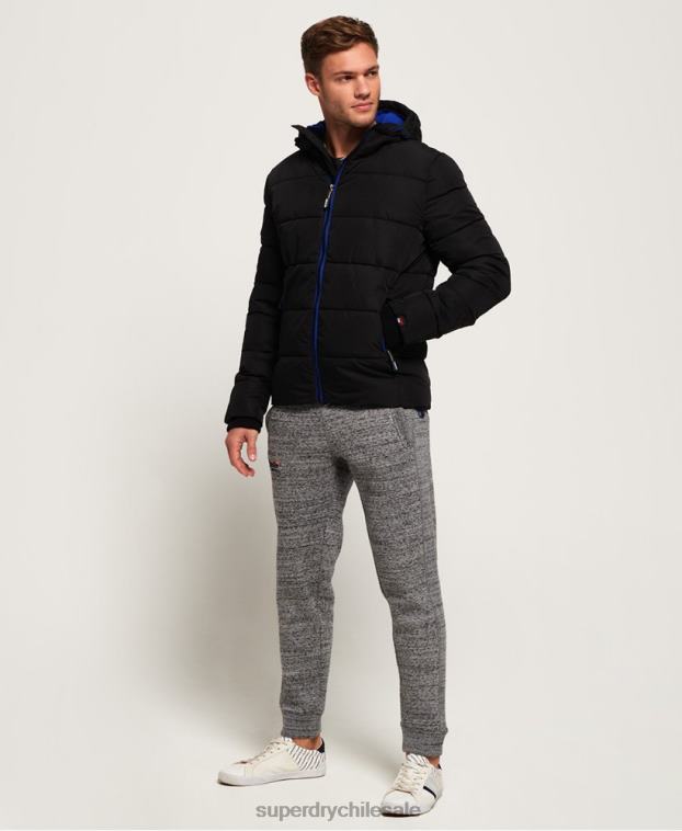 hombres Superdry negro chaqueta deportiva acolchada 2R68Z1170