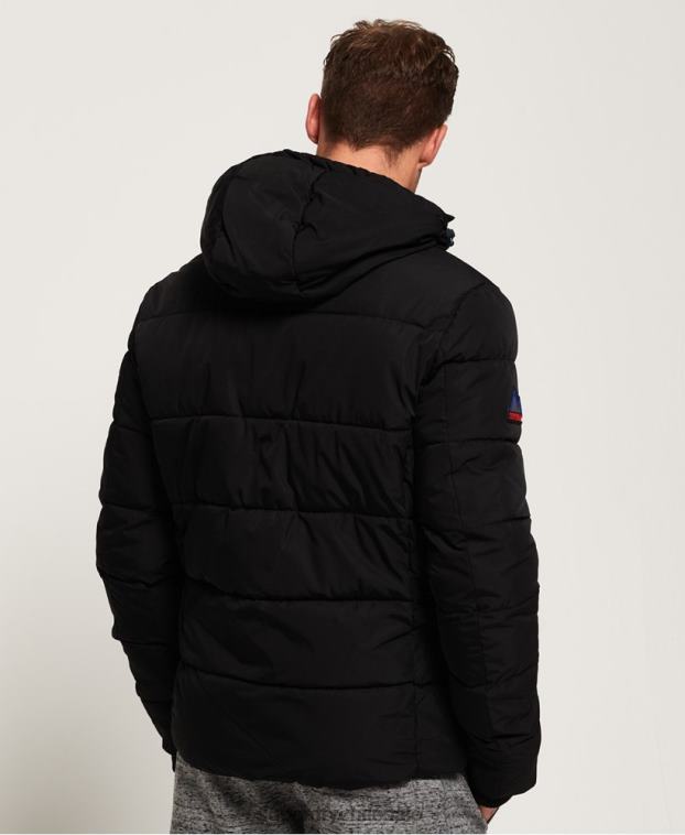 hombres Superdry negro chaqueta deportiva acolchada 2R68Z1170