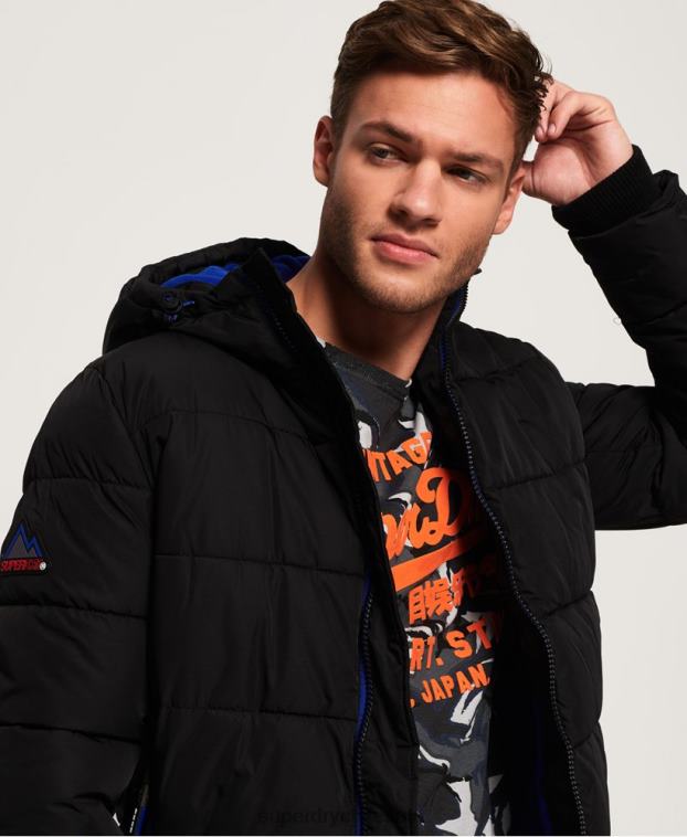 hombres Superdry negro chaqueta deportiva acolchada 2R68Z1170
