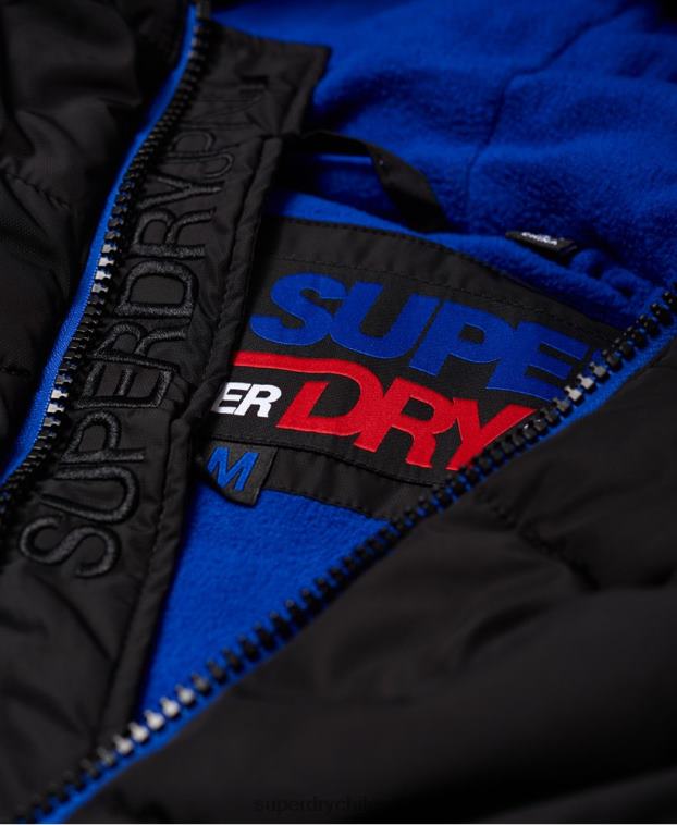 hombres Superdry negro chaqueta deportiva acolchada 2R68Z1170
