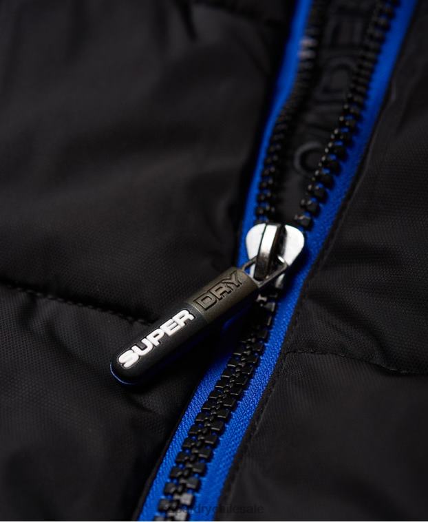 hombres Superdry negro chaqueta deportiva acolchada 2R68Z1170