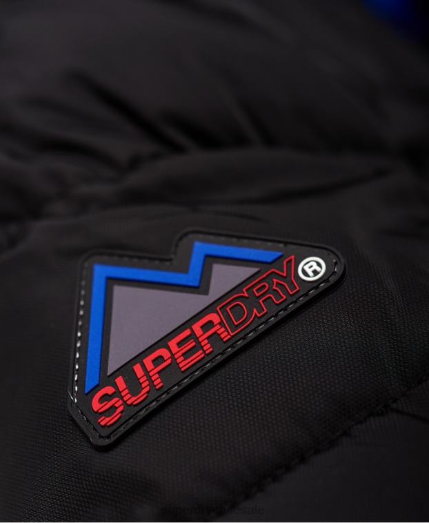 hombres Superdry negro chaqueta deportiva acolchada 2R68Z1170