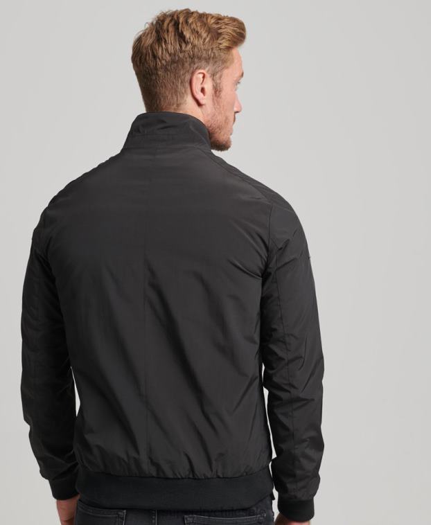 hombres Superdry negro chaqueta harrington 2R68Z4563