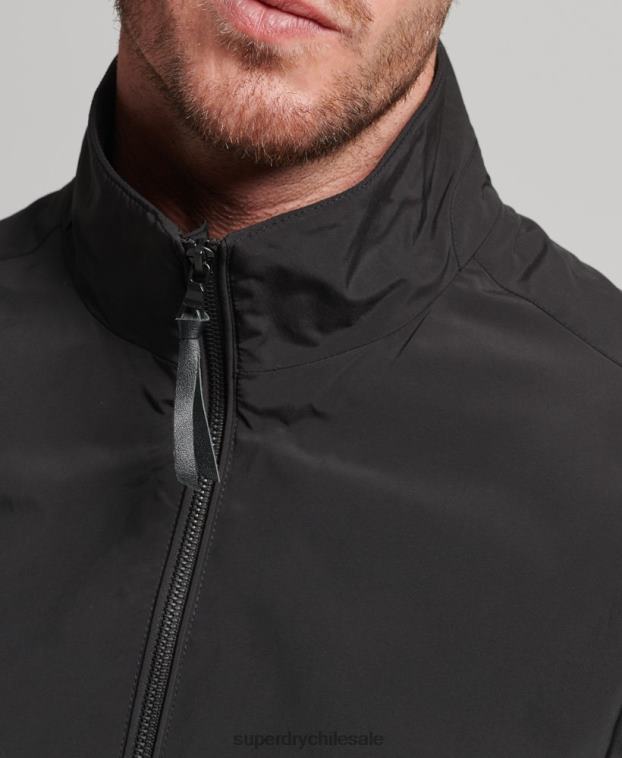 hombres Superdry negro chaqueta harrington 2R68Z4563