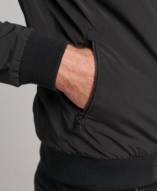 hombres Superdry negro chaqueta harrington 2R68Z4563