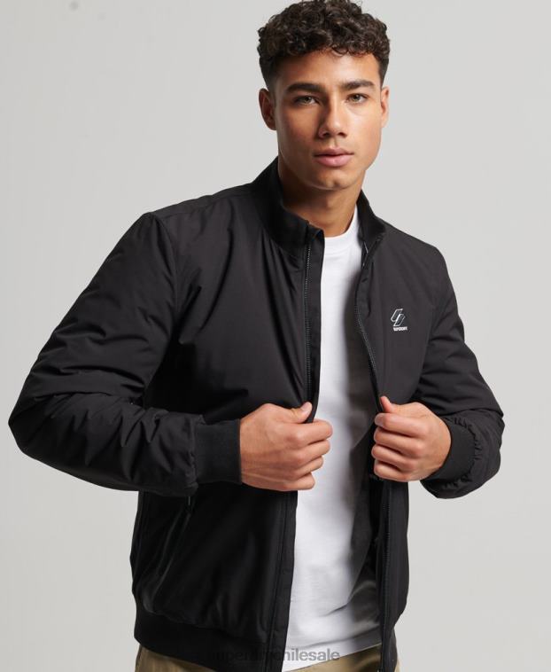 hombres Superdry negro chaqueta harrington de entrenamiento 2R68Z1038