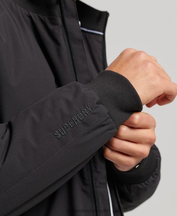 hombres Superdry negro chaqueta harrington de entrenamiento 2R68Z1038