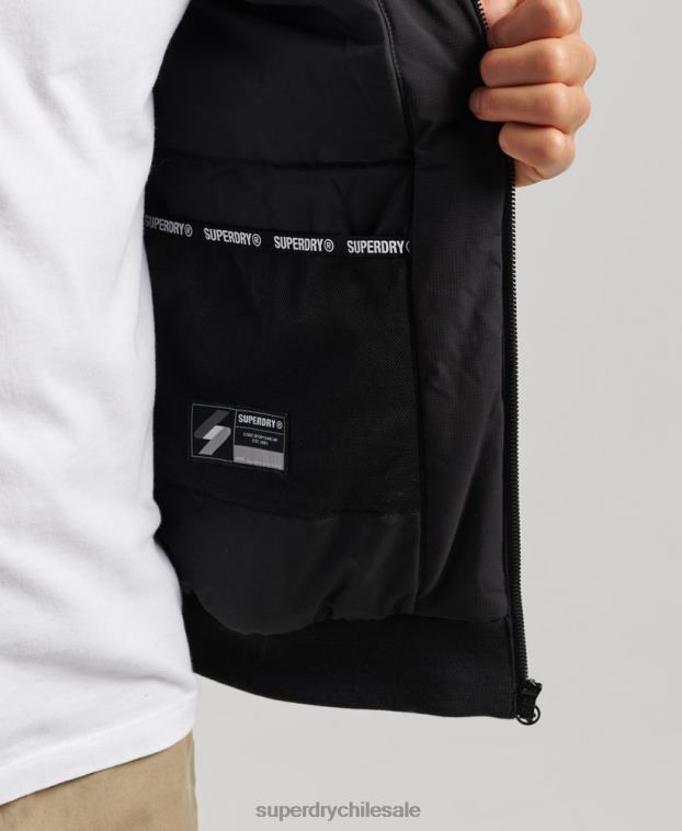 hombres Superdry negro chaqueta harrington de entrenamiento 2R68Z1038