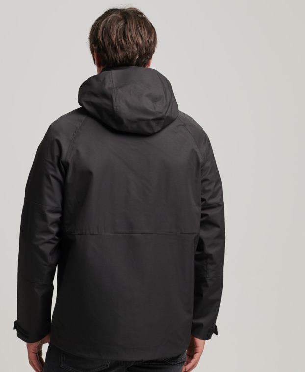 hombres Superdry negro chaqueta impermeable xpd 2R68Z4553